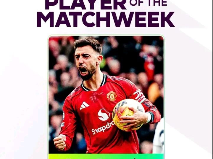 BREAKING: Manchester United Captain Bruno Fernandes Has Been Announce “Player Of The Week “