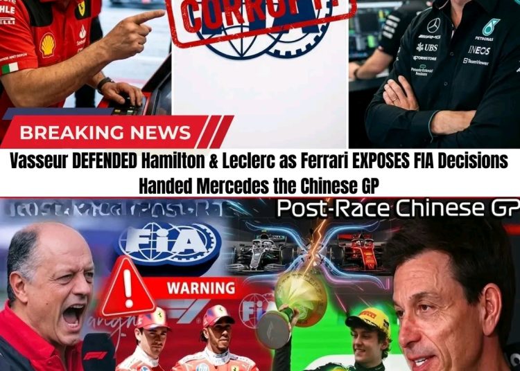 FANS LEFT STUNNED 😳 — FIA Faces Intense Scrutiny After Fred Vasseur Raises Serious Questions Following Dramatic Chinese GP Developments Involving Mercedes-AMG Petronas Formula One Team!”