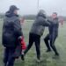 BREAKING: Raging parents who brawled on pitch at under-14s football match before being broken up by KIDS are banned for life